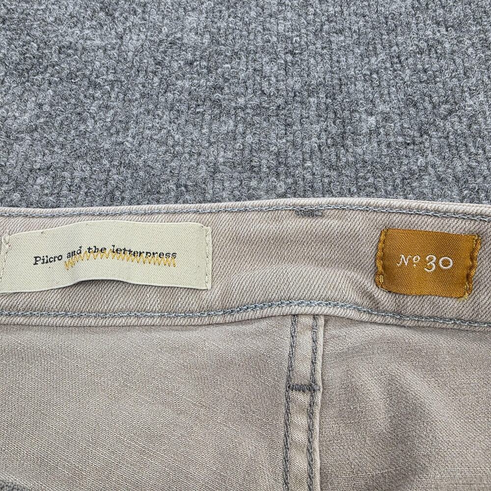 Pilcro Jeans Womens 30 Beige Denim Straight Leg Casual Stretch Minimalist Prep - Picture 2 of 16